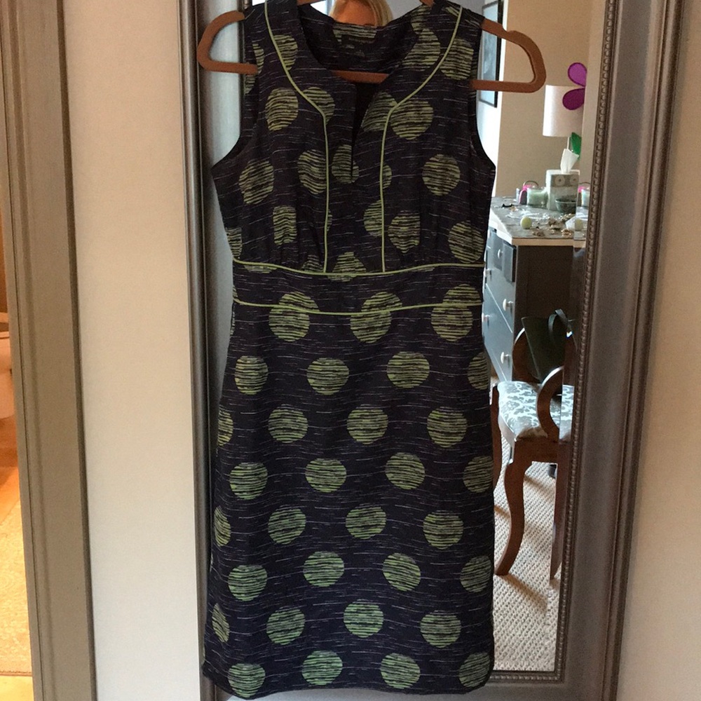 Banana Republic Blue and Green Polka dot Dress